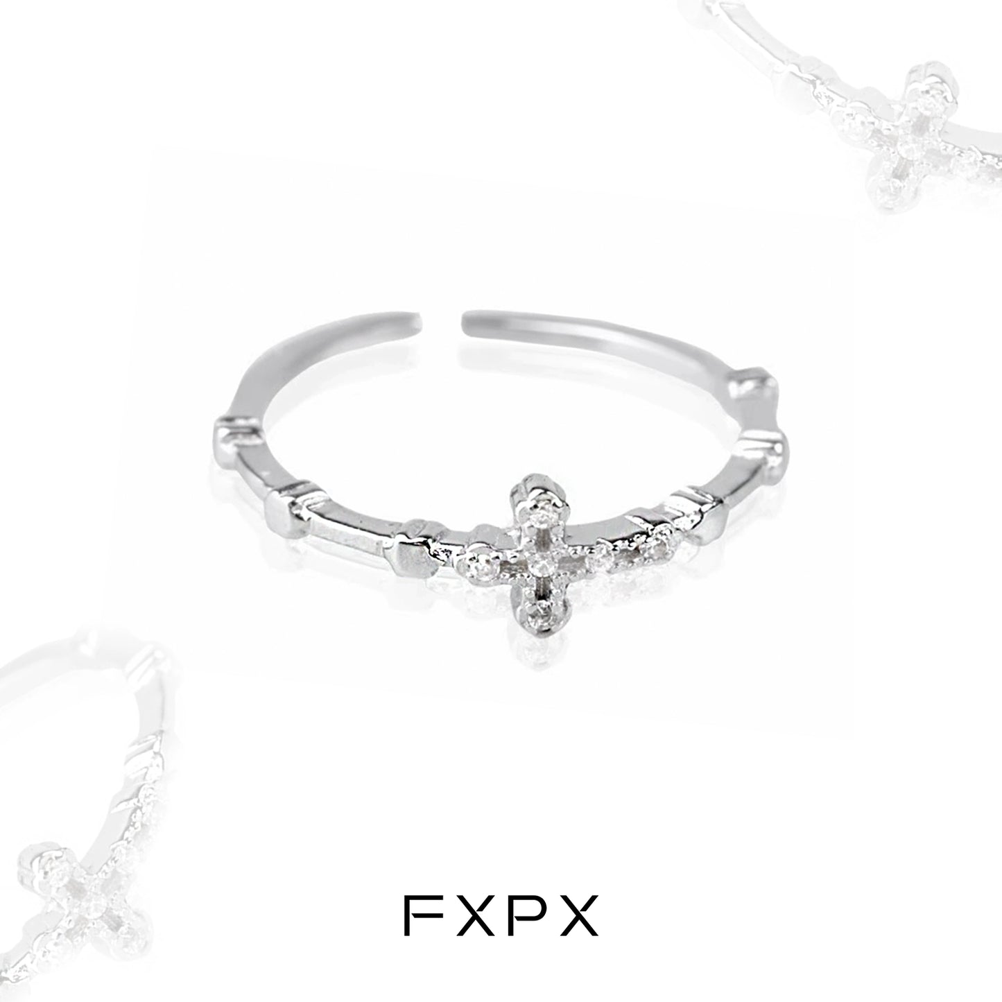 Minimalist Cross Silver Ring