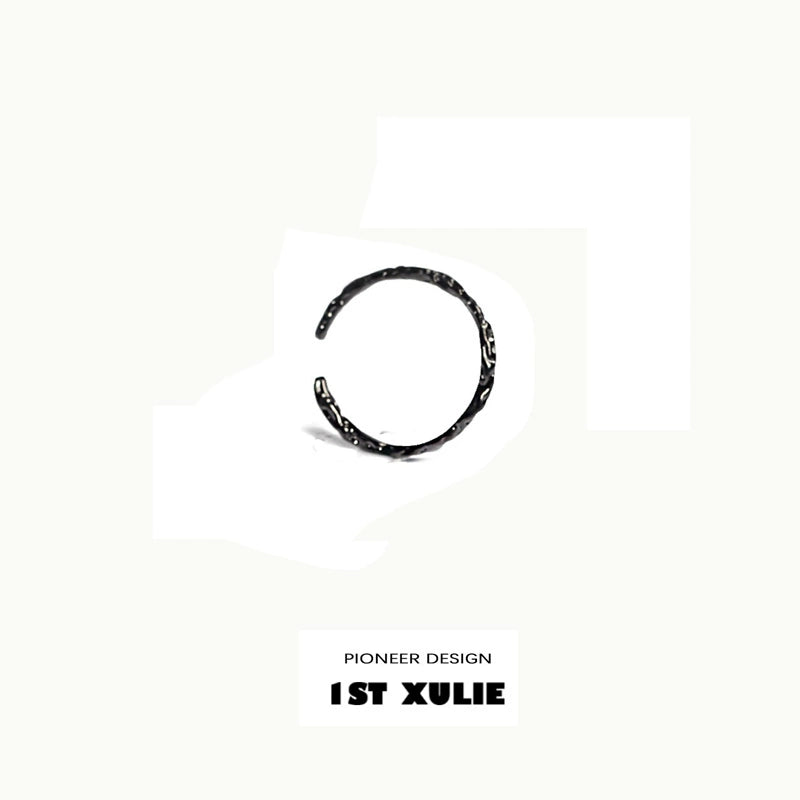 Y2K Black Humor Silver Ring