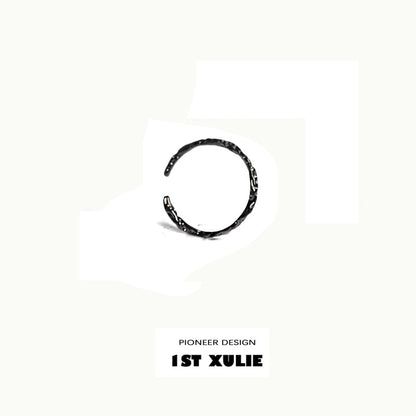 Y2K Black Humor Silver Ring