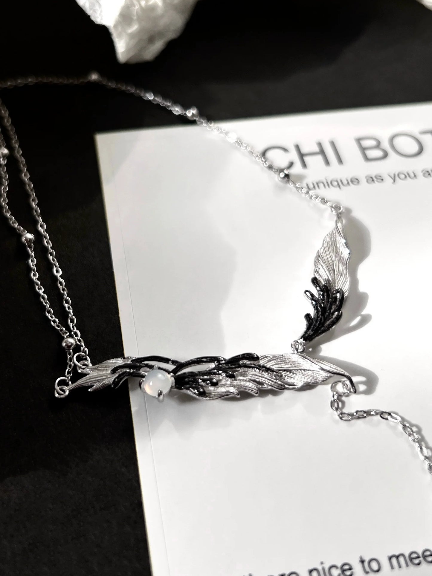 "Night Feather" Gothic Necklace