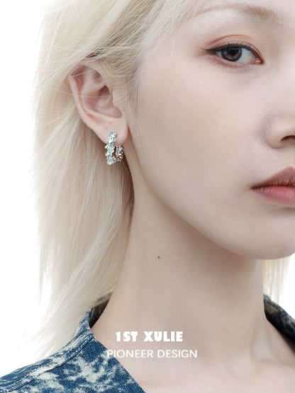 Frozen Blue Crystal Ear Cuffs