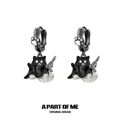 Kitten Ghost Couple Earrings