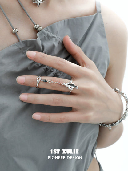 Y2K Punk Dream Core Silver Ring