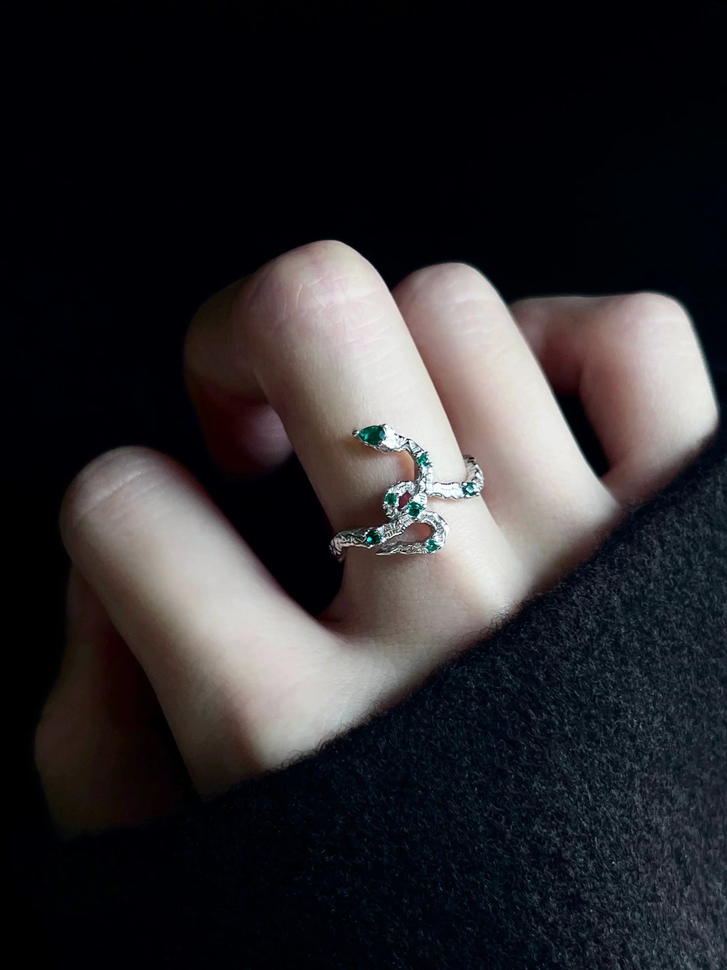 "Slytherin Snake" Wrap Ring