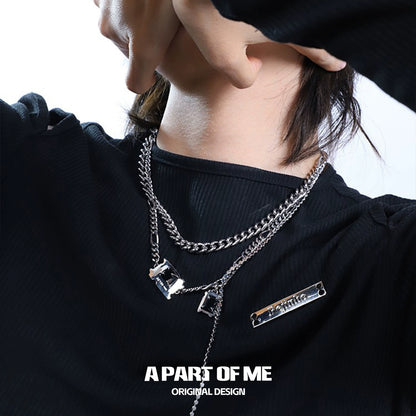 Double-layer Diamond Cuban Necklace