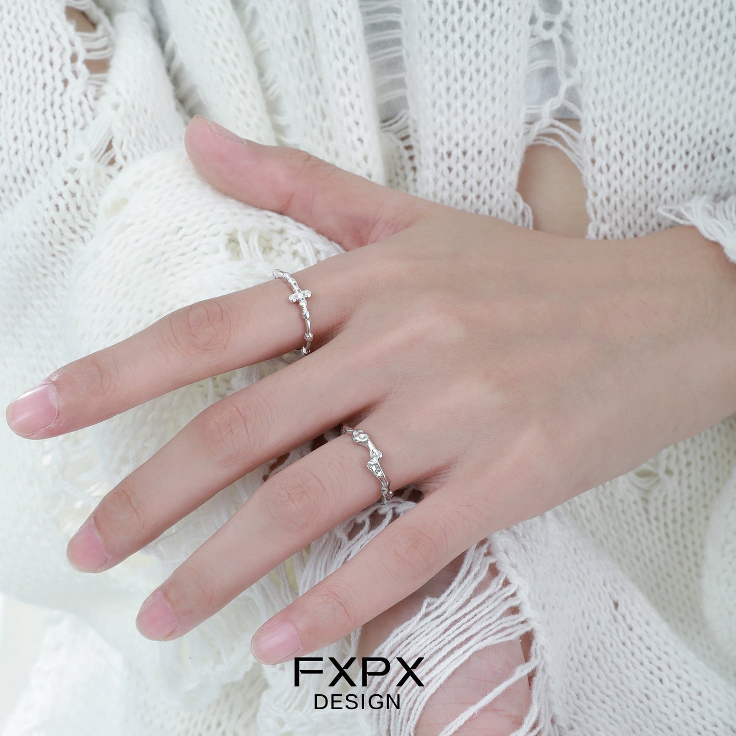 Minimalist Cross Silver Ring