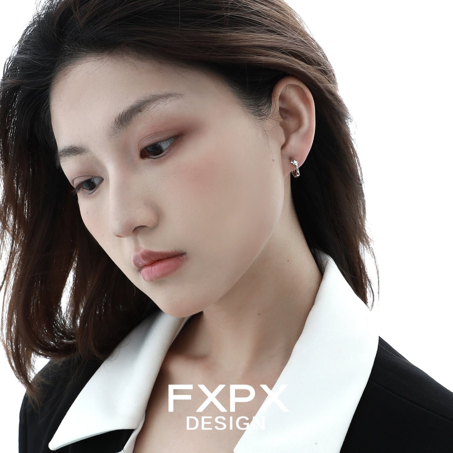 Mirror Square Silver Earrings