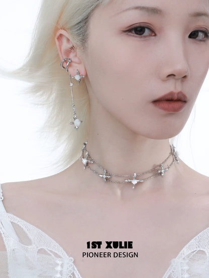Faithful Rose Cross Clavicle Necklace