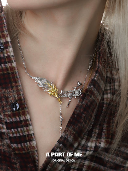 Eager Rose Feather Necklace