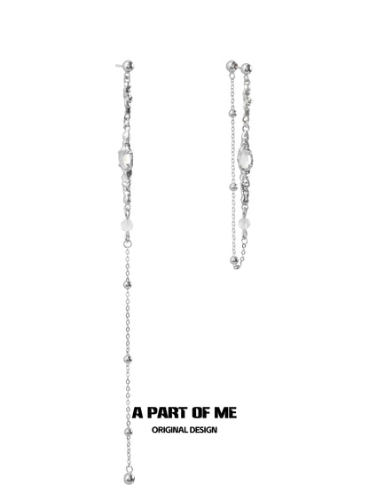 Elegant Agate Tassel Ear Clips