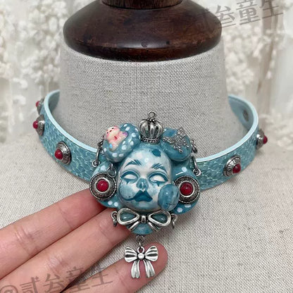 Choker-Ersan Tongsheng Original Niche Handmade Gothpunk Diablo Collar Original Design Collar Gift Design