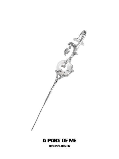 Silver Moon Piercing Earring