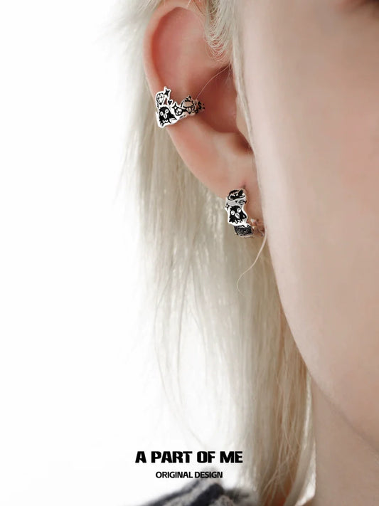 Cool Hand-Painted Crow Earrings