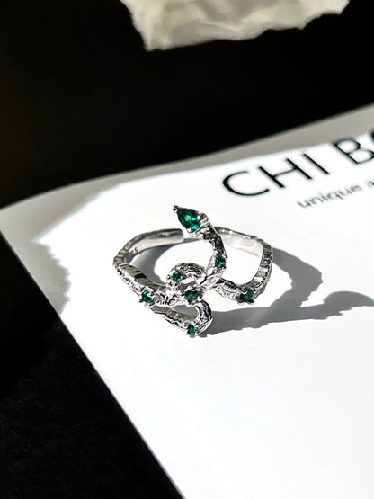 "Slytherin Snake" Wrap Ring