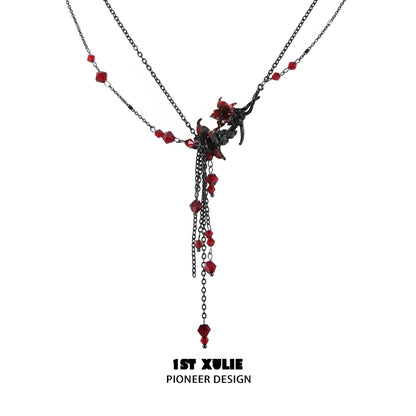 Blood Mandala Tassel Necklace