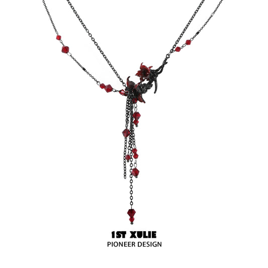 Blood Mandala Tassel Necklace