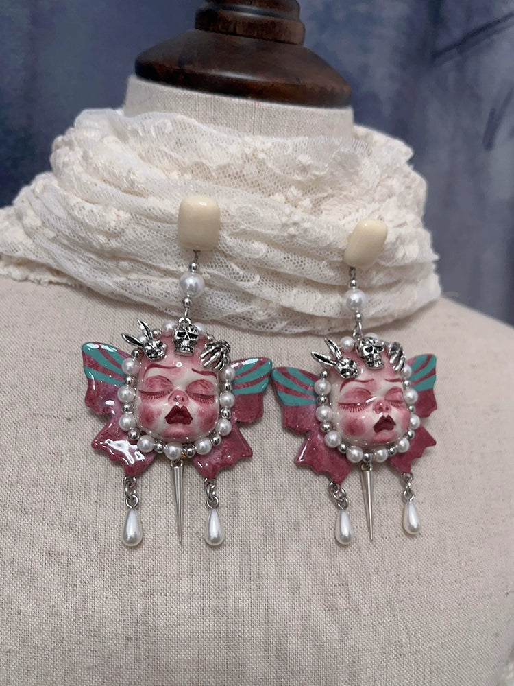 Earrings & Ear Cuffs-Two Three Children's Original Handmade Spice Girls Niche Design Sense Millennium Subculture Girls Earrings Earrings Design