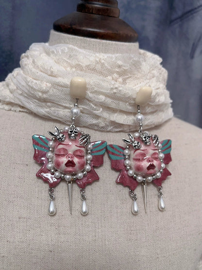Earrings & Ear Cuffs-Two Three Children's Original Handmade Spice Girls Niche Design Sense Millennium Subculture Girls Earrings Earrings Design
