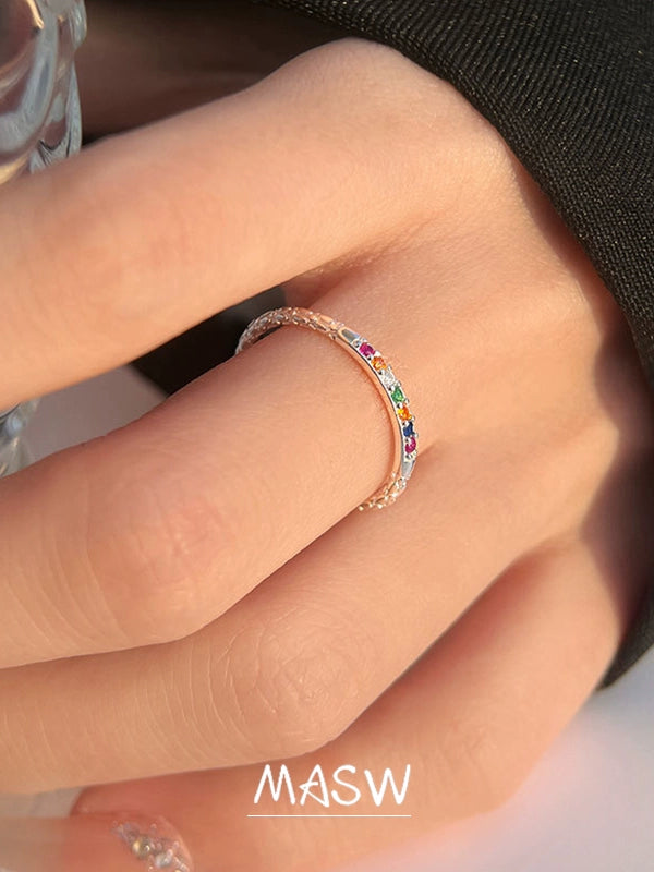 Rainbow Zircon Ring