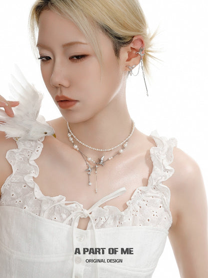 Flying Bird Pearl Necklace