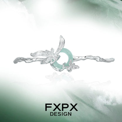 Spring Iris Silver Bracelet