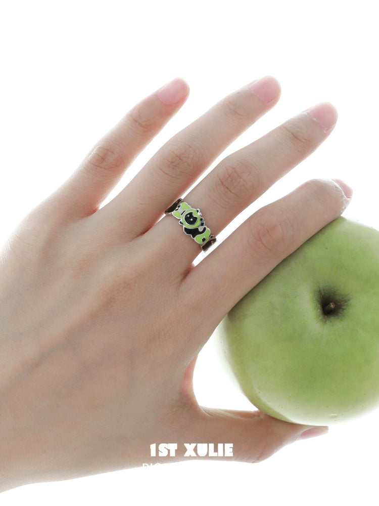 Apple Cat & Dog Paradise Silver Ring
