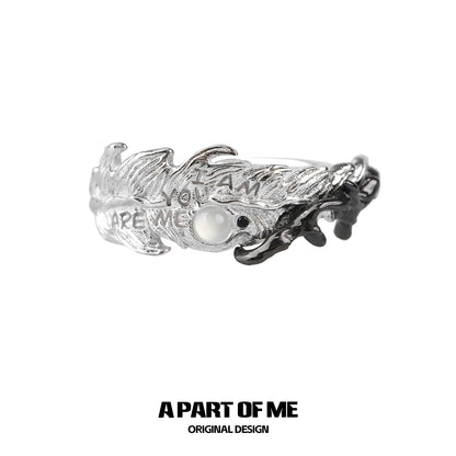 Cool Feather Letter Ring