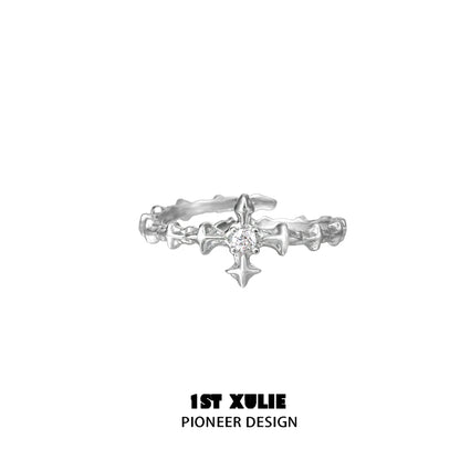 Guardian Cross Silver Couple Ring