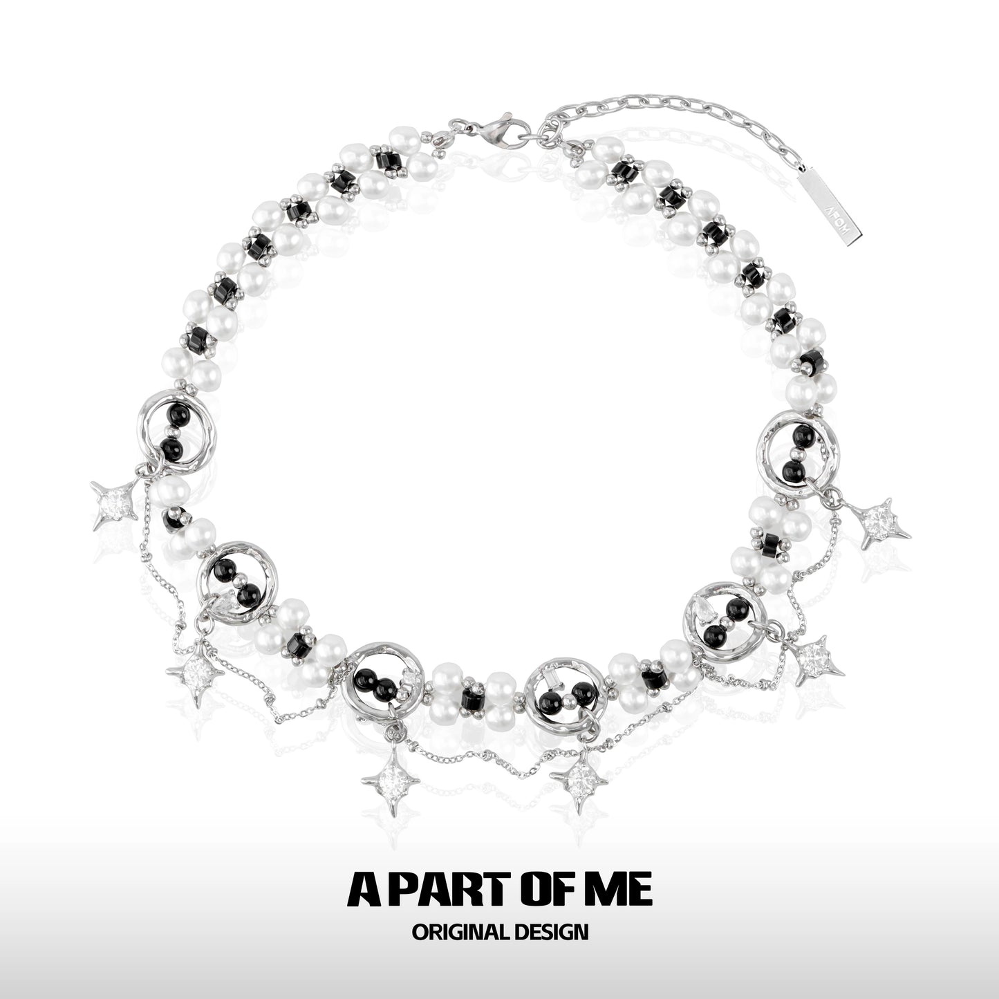 Black & White Pearl Tassel Necklace