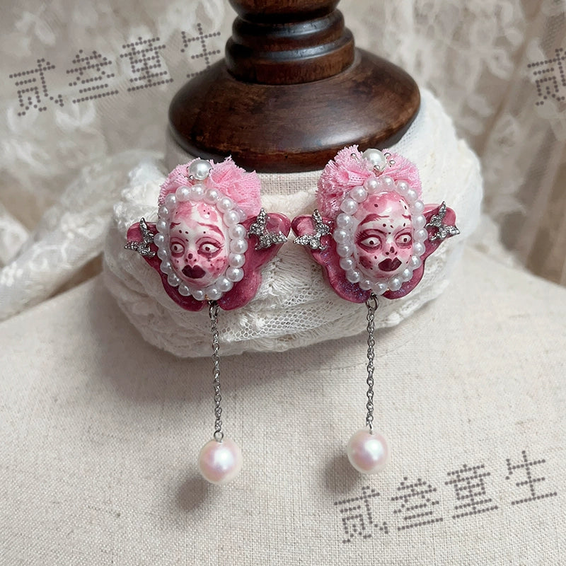 Earrings & Ear Cuffs-Ersan Tongsheng Original Handmade Spicy Sweet Niche Design Long Bead Chain Earrings Personalized Girl Fashion Earrings