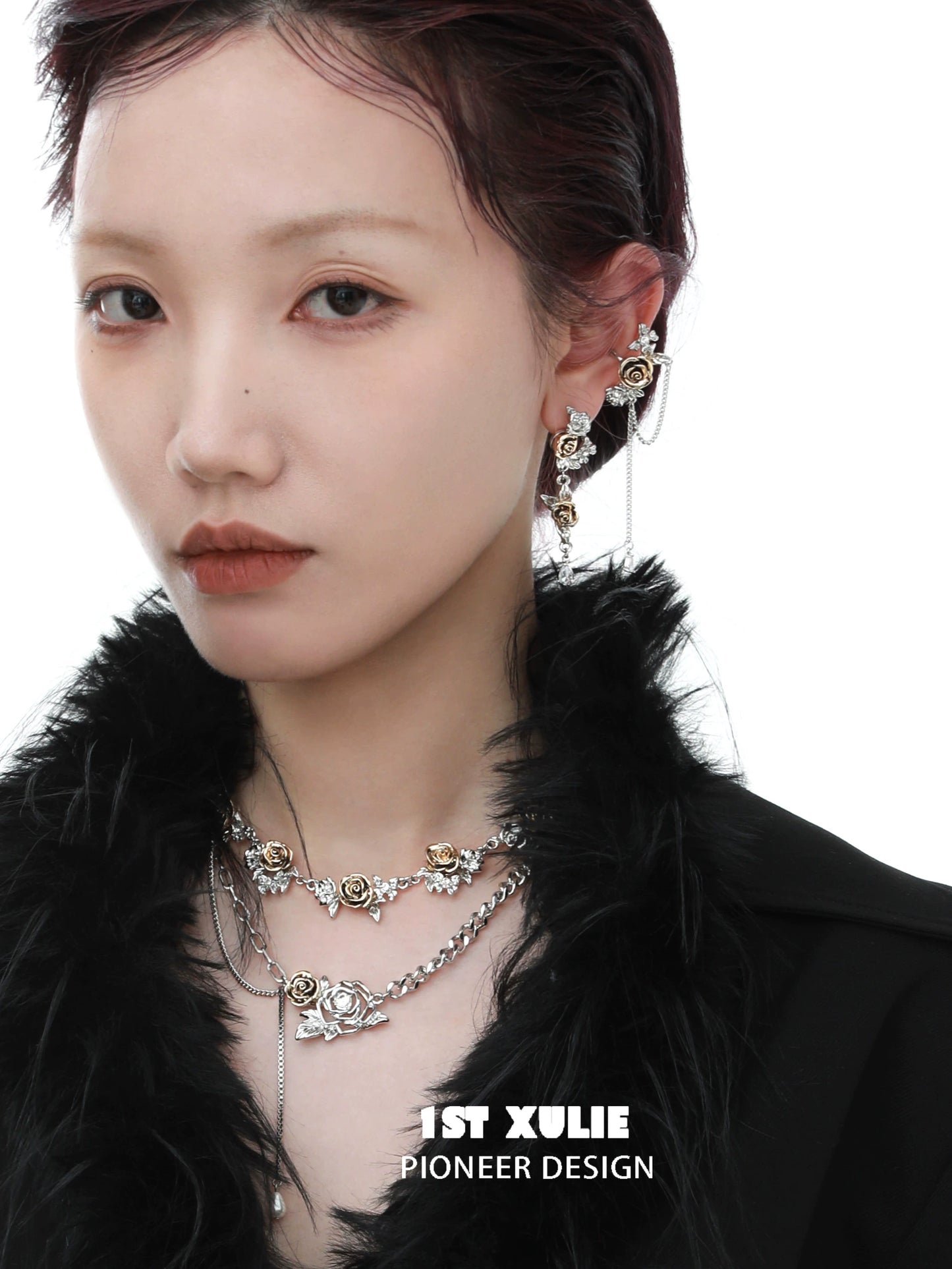 Twilight Rose Punk Earrings