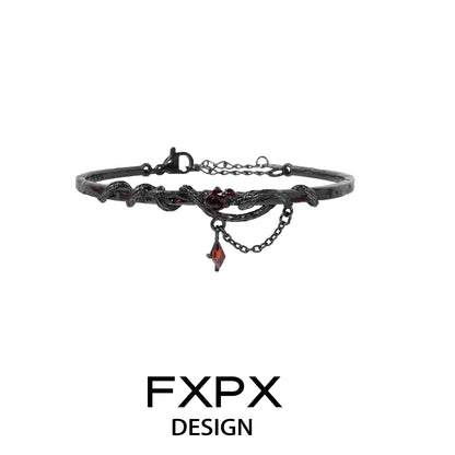 Gothic Dark Rose Snake Bracelet