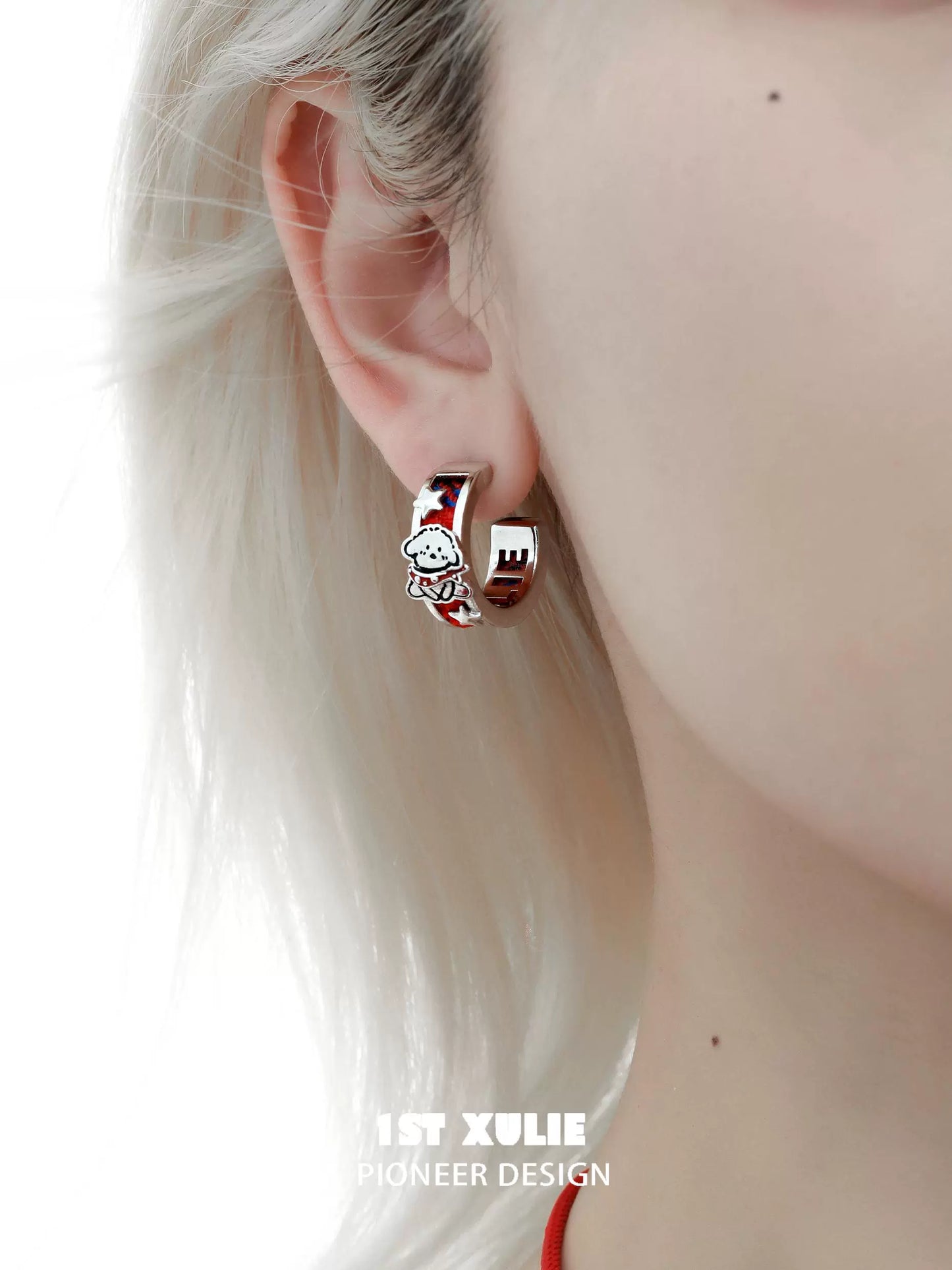 Joy Red Puppy Earrings