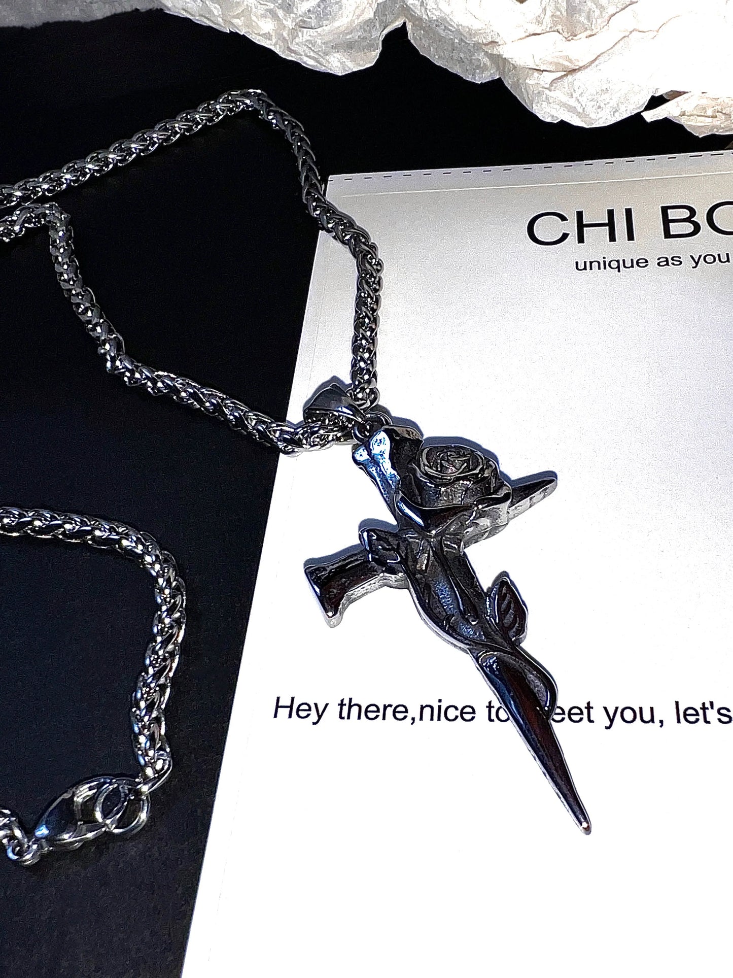 "Jazz Rose" Cross Necklace