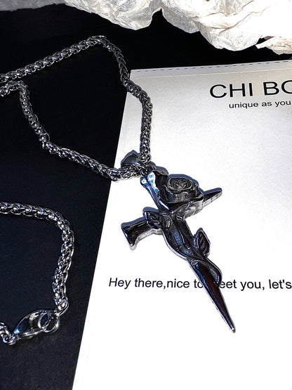 "Jazz Rose" Cross Necklace