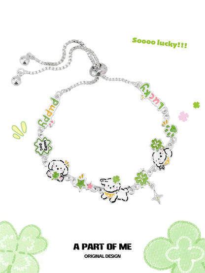 Lucky Clover Puppy Bracelet