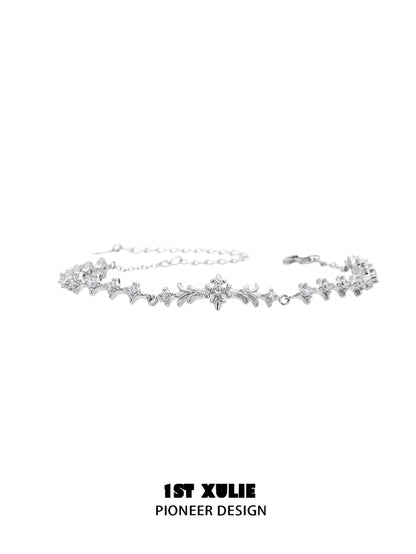 Shining Four-Point Star Silver Bracelet