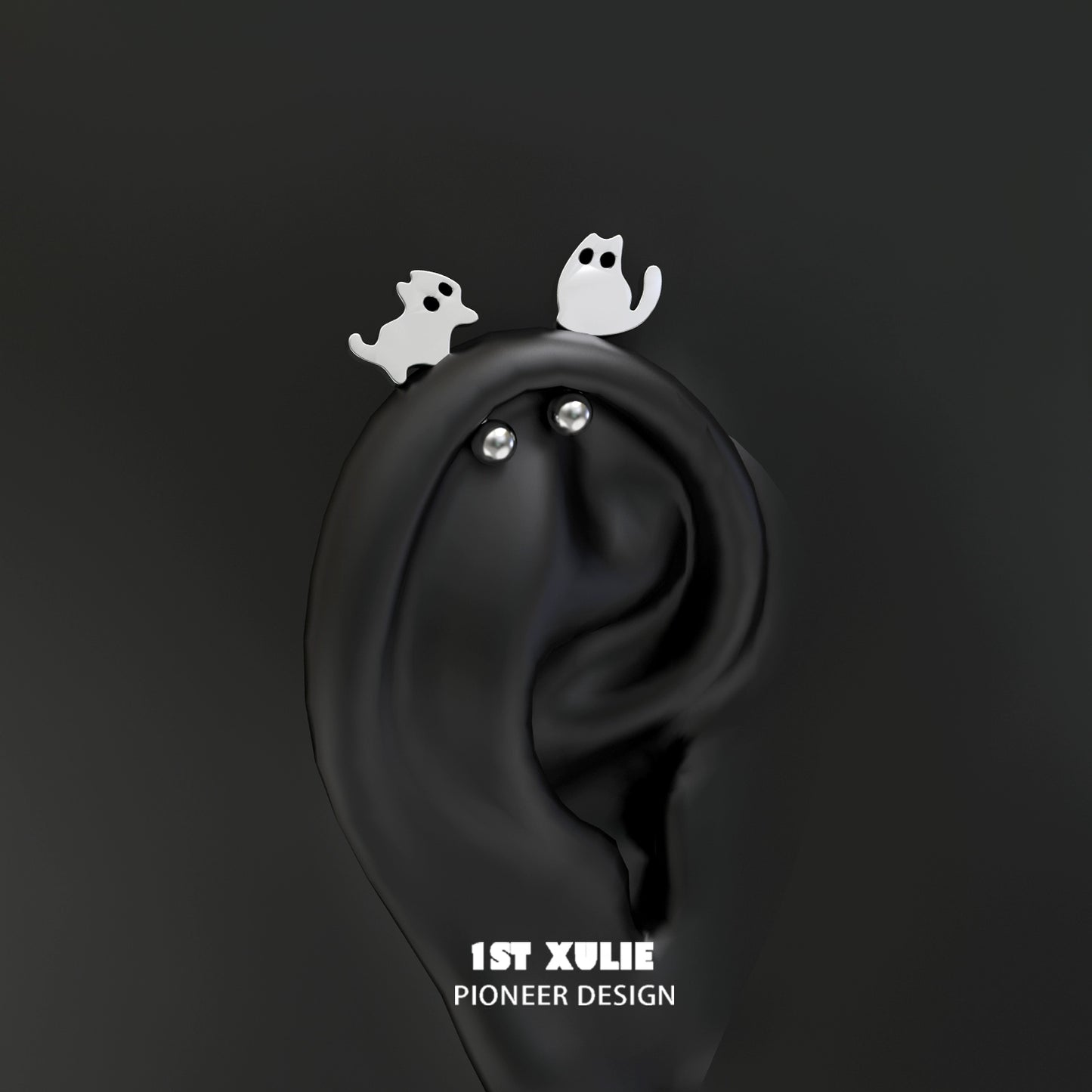 Midnight Devil Kitty Earrings