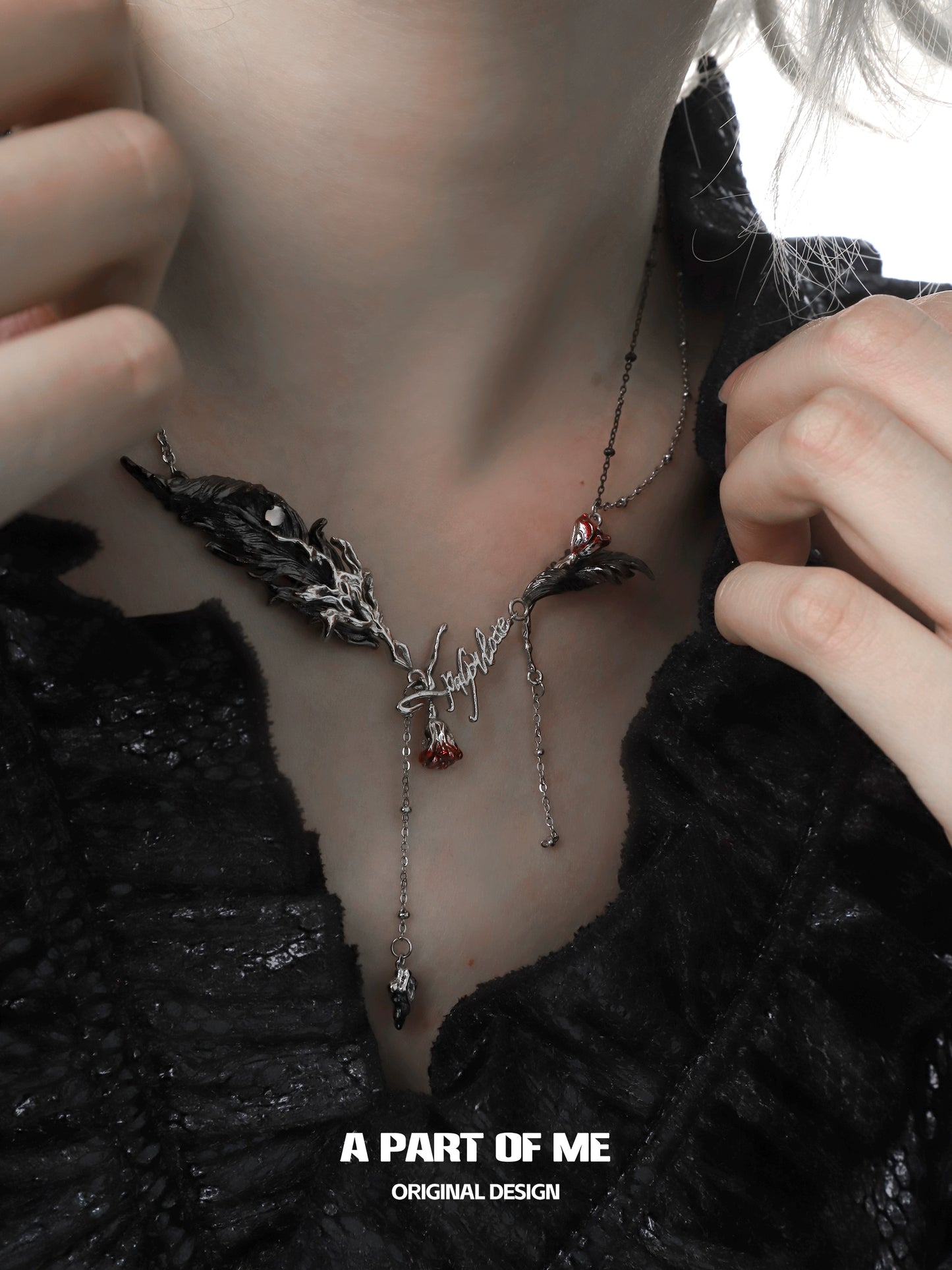 Dark Feather Rose Ring