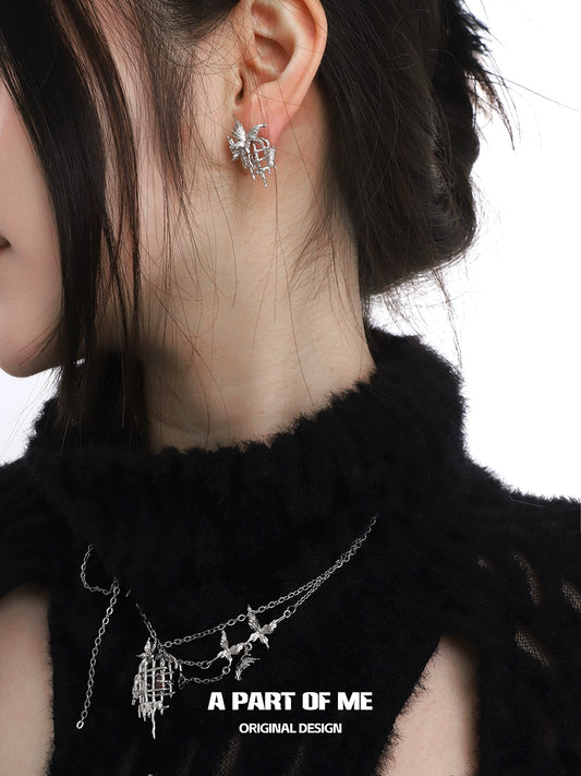 Y2K Birdcage Butterfly Earrings