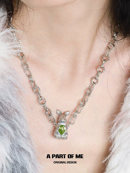 Diamond Rabbit Pendant Necklace