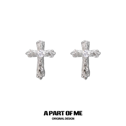 Light of Faith Cross Silver Earrings