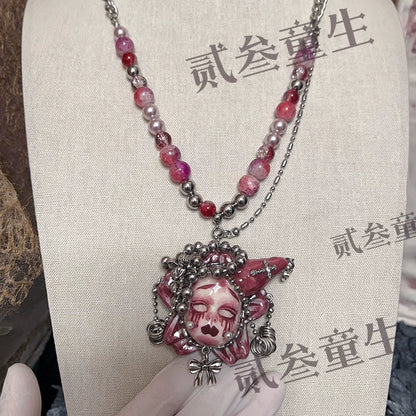 Necklaces-Ersan Tongsheng Original Handmade Necklace Spice Girl Sweet Cool Futuristic Subculture Niche High-end Light Luxury Heavy Industry Tide