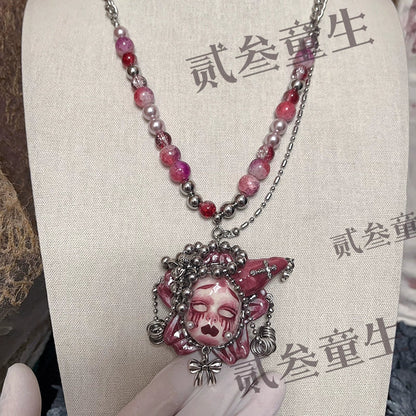Necklaces-Ersan Tongsheng Original Handmade Necklace Spice Girl Sweet Cool Futuristic Subculture Niche High-end Light Luxury Heavy Industry Tide