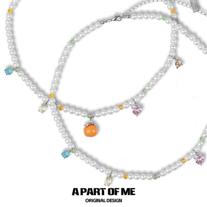 Lucky Persimmon Pearl Necklace