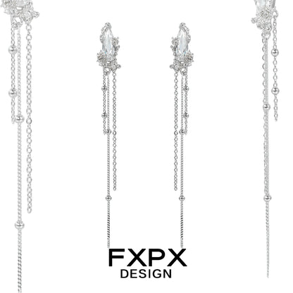 Y2K Chill Tassel Silver Earrings