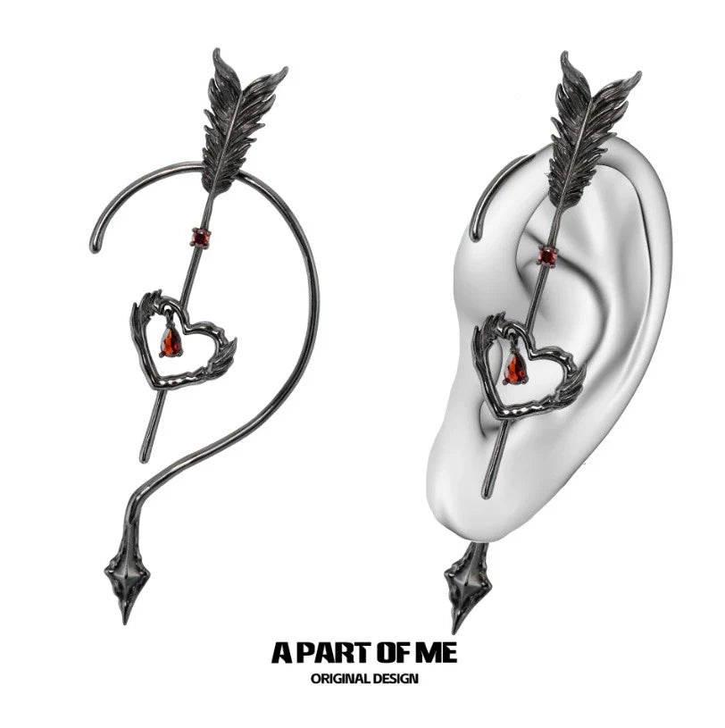 Cupid Feathered Arrow Ear Cuff