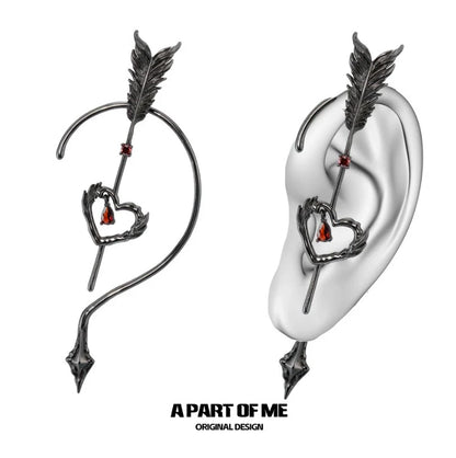 Cupid Feathered Arrow Ear Cuff