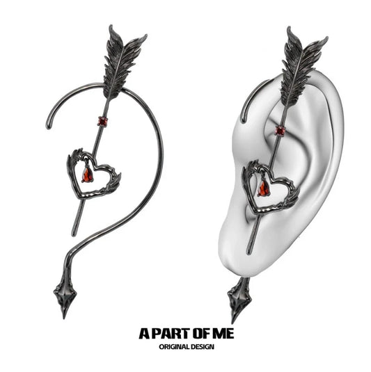 Cupid Feathered Arrow Ear Cuff