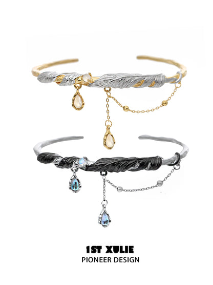 Black & Gold Feather Couple Bracelet